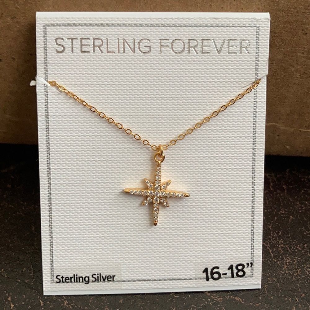 Sterling Forever 14k Gold Starburst Pendant - Picture 2 of 4